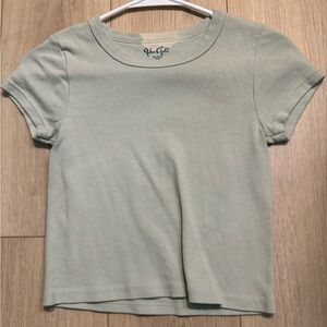 sage green brandy melville baby tee os